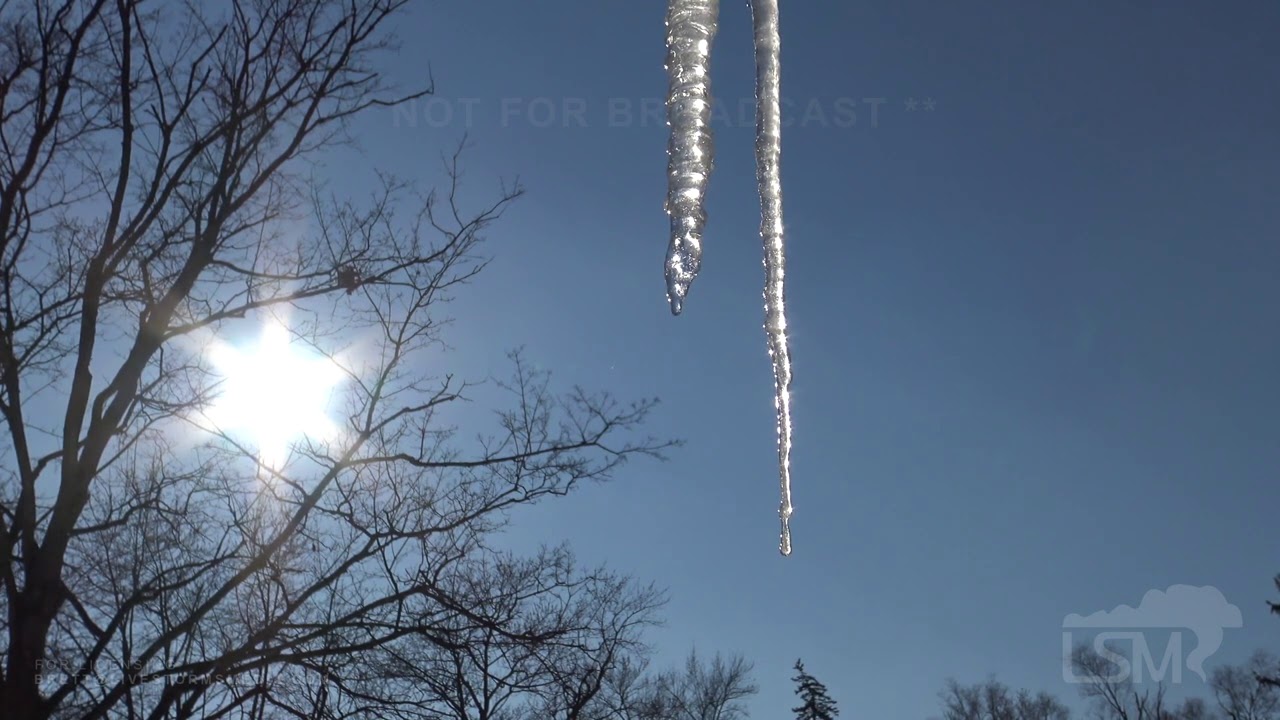 02-20-2021 Columbus, OH-Bright sunny conditions melting icicles.