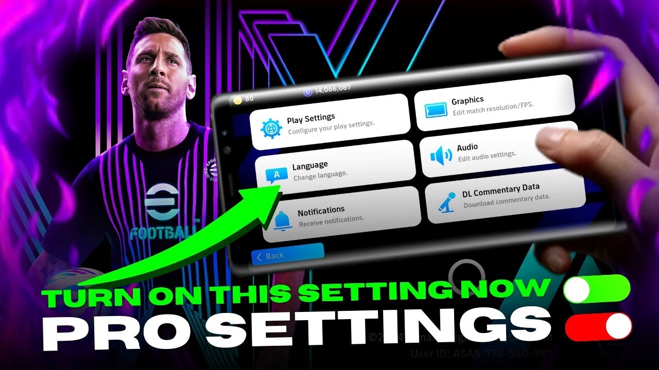 Mastering PRO SETTINGS for eFootball 2024 mobile 💯🔥| Control, Play Settings, Grafix FPS