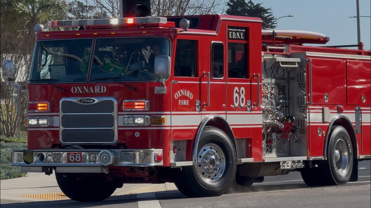 Oxnard Fire Department Engine 68 Responding Code 3 to a Medical Emergency 