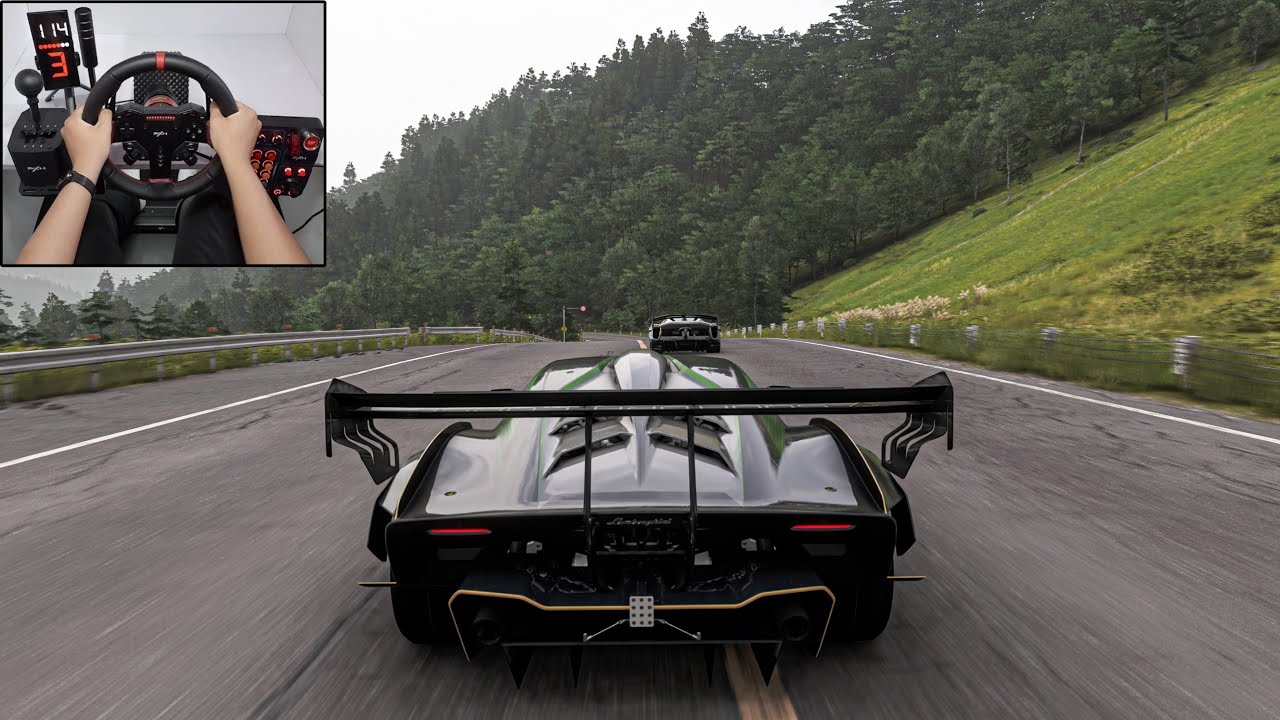1200HP Lamborghini Essenza vs Hypercars | Goliath - Forza Horizon 6 | Steering Wheel Gameplay