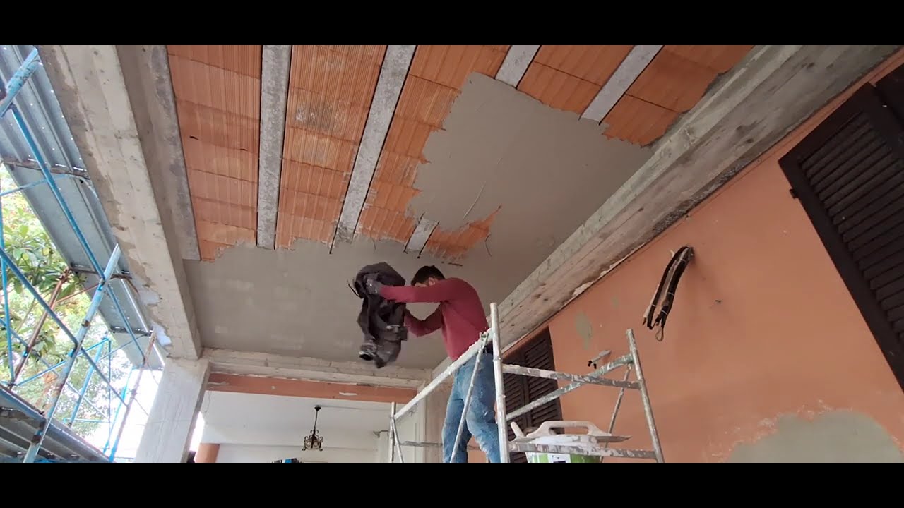come intonacare solaio   #intonaco #lavoro #rasatura #pittura #montage