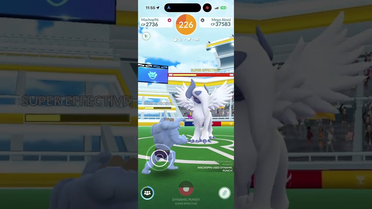 Duo raiding Mega Absol with budget team… time to mega evolve my hundo Absol from last Go Fest…