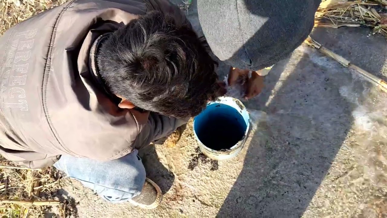 Checking a failed #borewell drilled before by filling water @myfarm