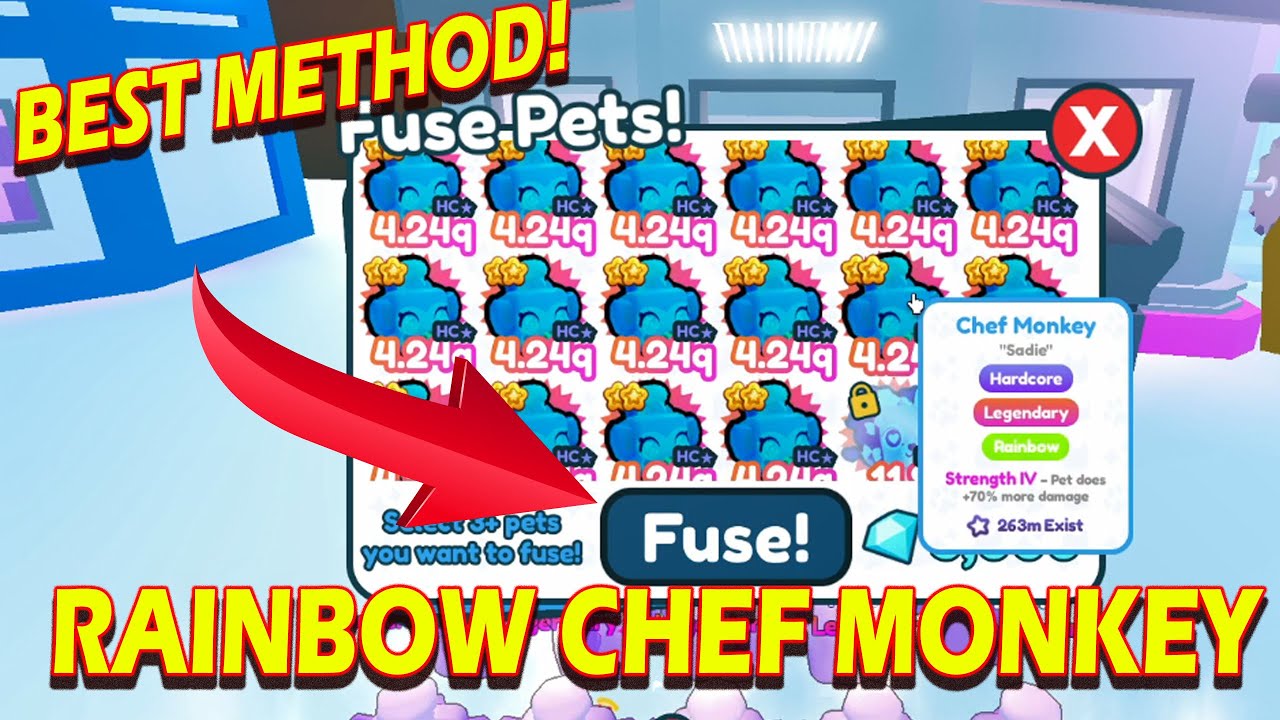 🔥 BEST FUSE METHOD FOR RAINBOW CHEF MONKEY 🔥 PET SIMULATOR X