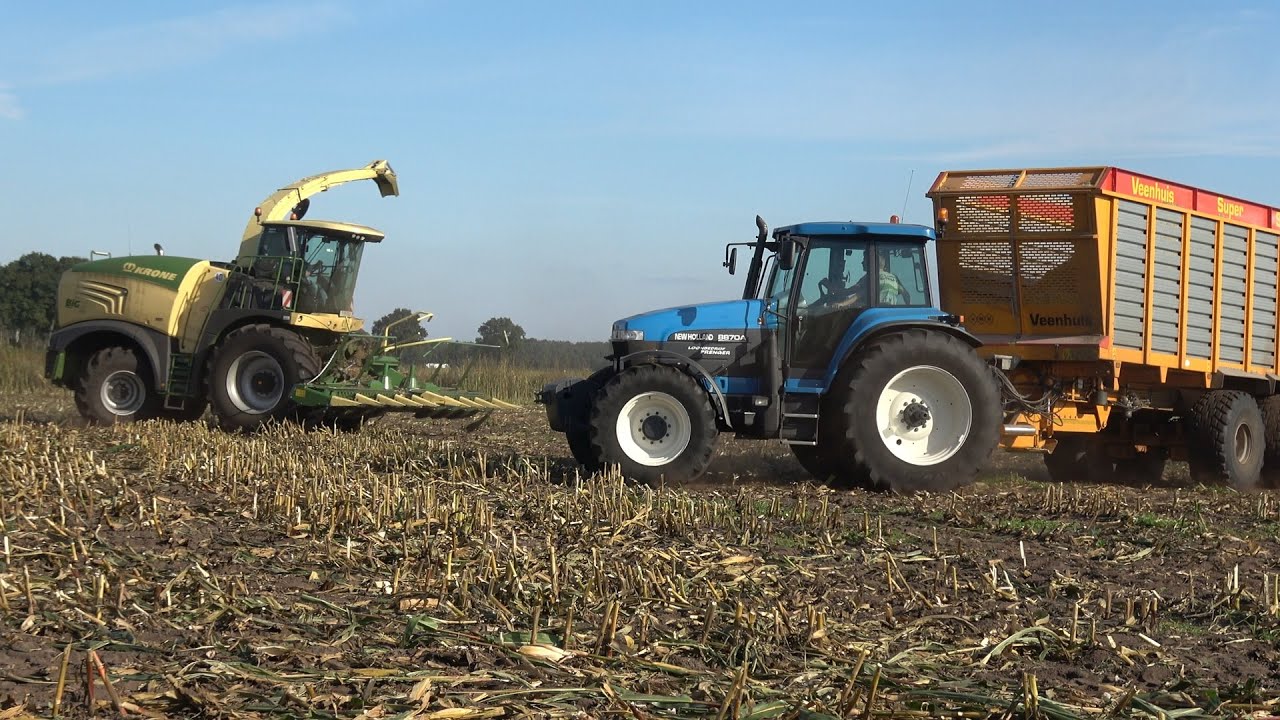 Mais hakselen bij Coppelmans door loonbedrijf Prenger met een BigX630 en hun New Holland 8870 (2025)