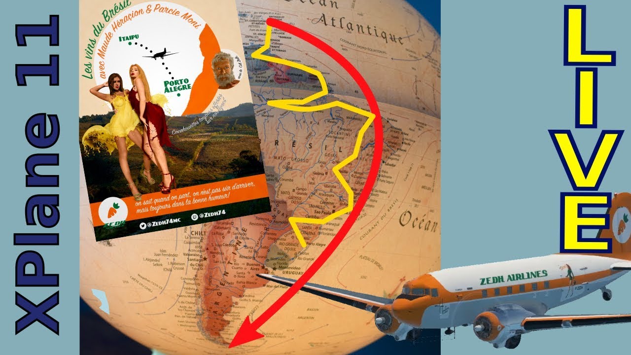 XPlane 11 #VamosALaTierraDelFuego E17 DC3 Iguazù/Iguaçu - Porto Alegre - LIVE 2019.11.08
