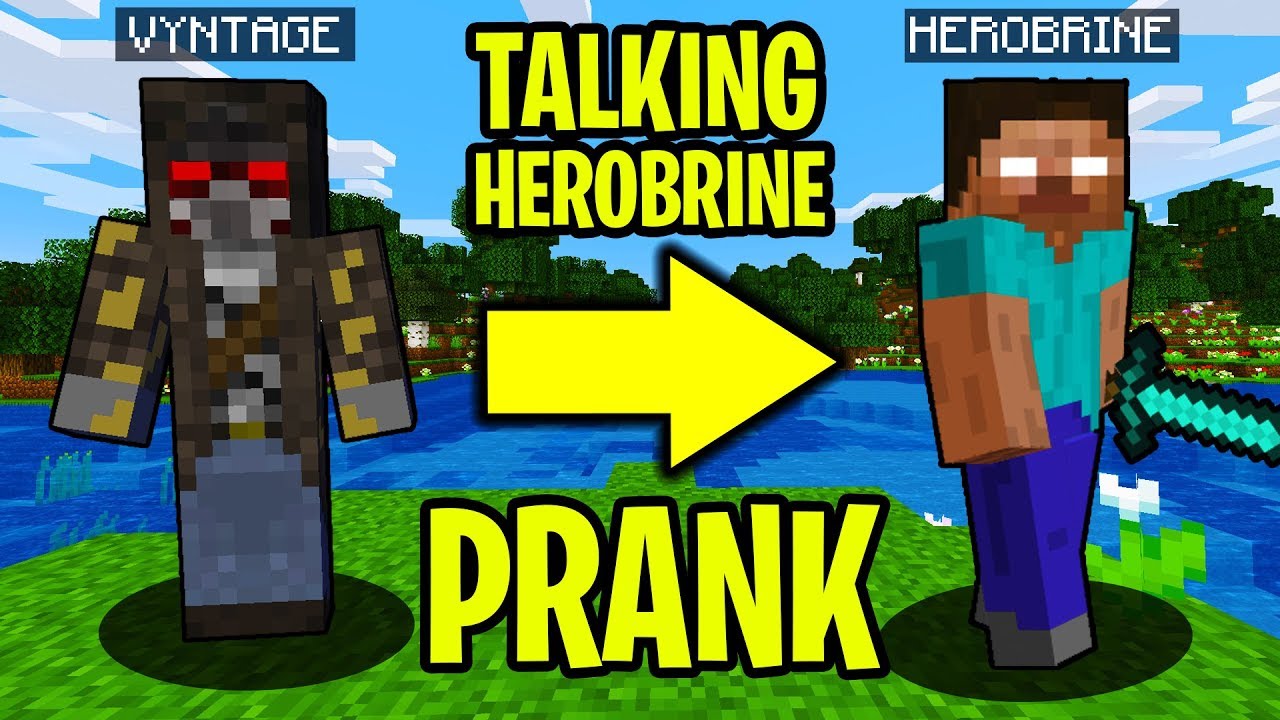 TALKING HEROBRINE PRANK IN MINECRAFT! - Minecraft Trolling Video