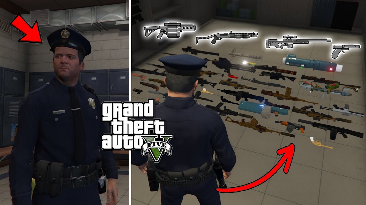 GTA 5 - How To Join the Police! (Police Uniform, Free Weapons & more)