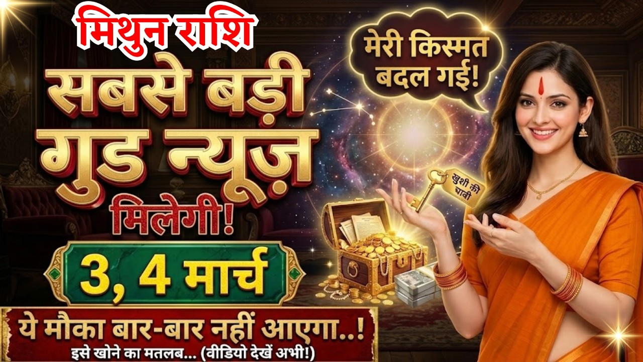 3, 4 मार्च, मिथुन राशि वालों सबसे बड़ी गुड न्यूज़ मिलेगी, Mithun Rashi