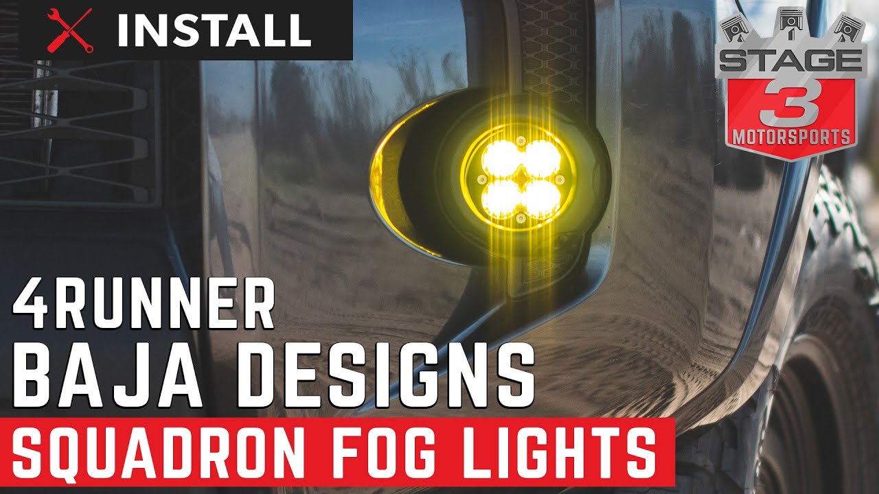 2010-2020 4Runner Baja Designs Amber Squadron Sport Complete Fog Pocket Kit Install
