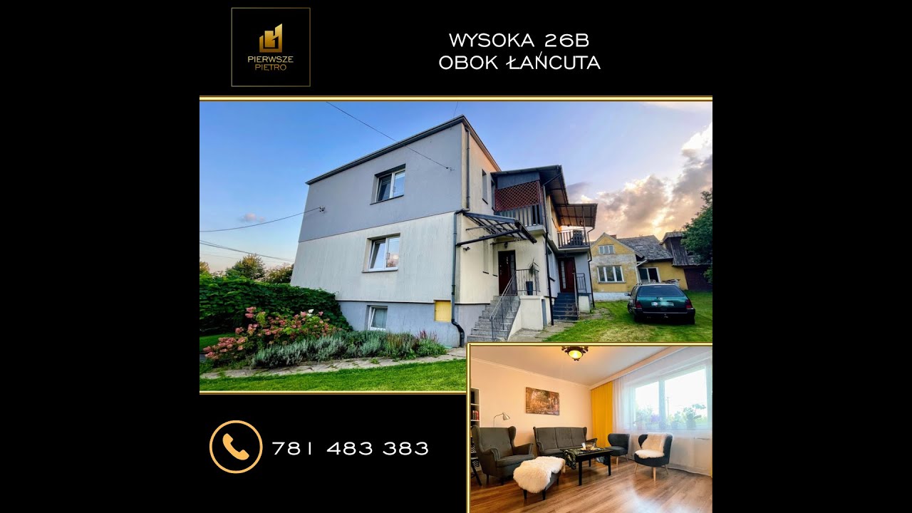200m2 - dom na 17a zagospodarowanej działce w miejscowości Wysoka 26B obok Łańcuta
