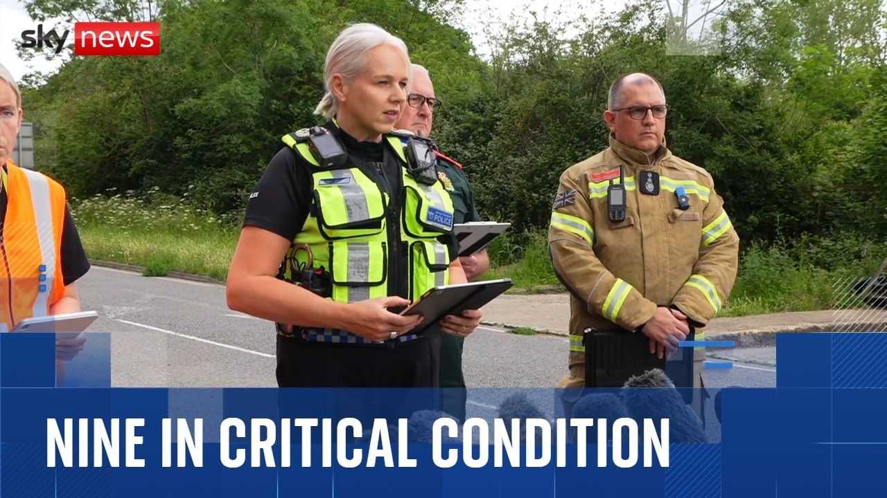 Nine in critical condition after train driver killed in collision and dozens injured