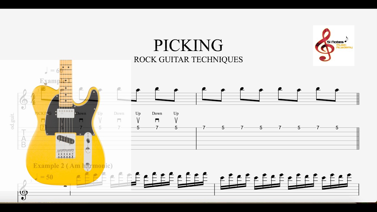 Alternate Picking - Rock Guitar Techniques Book 1 | Slow & Fast Tempo
