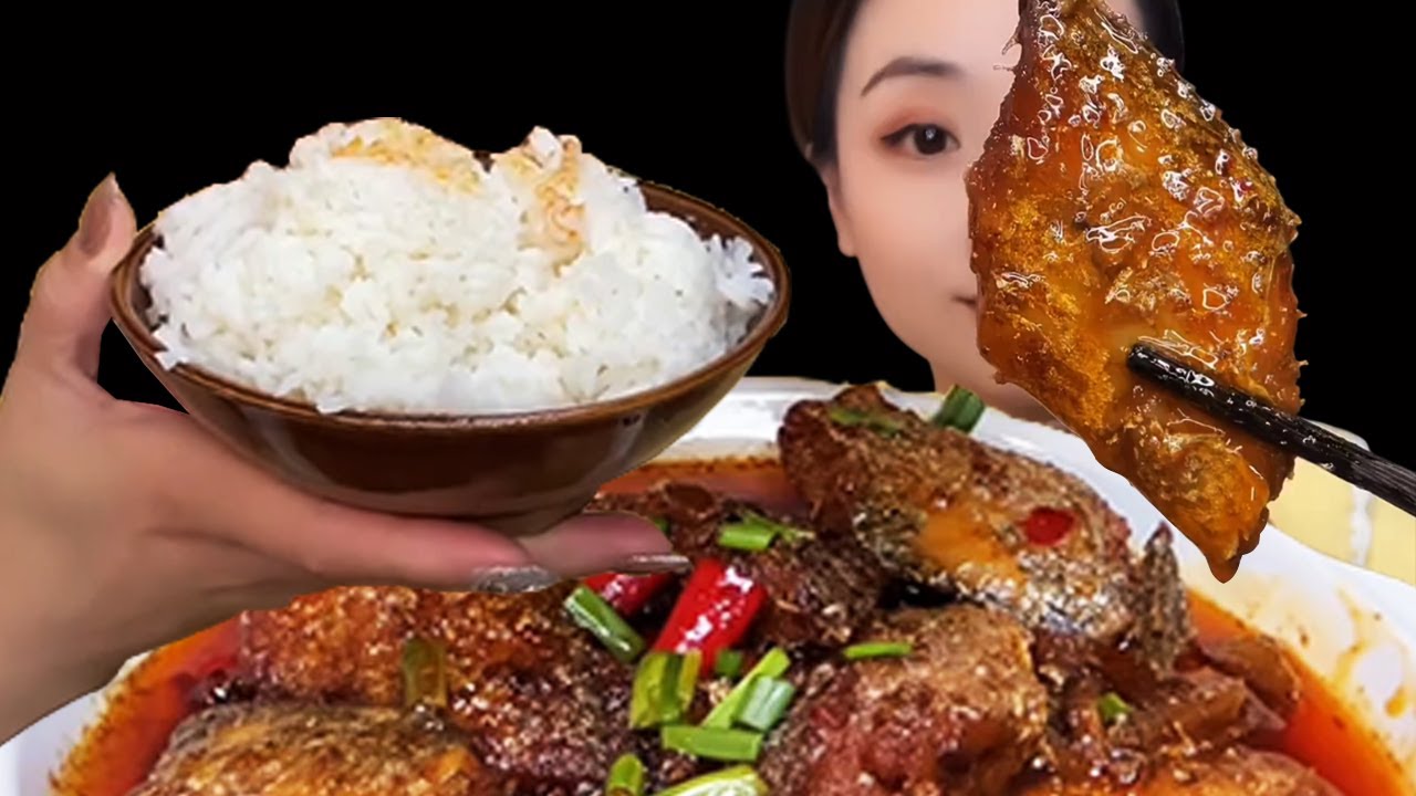 MUKBANG ASMR EATING THE POT HAIRTAIL FISH WITH WHITE RICE