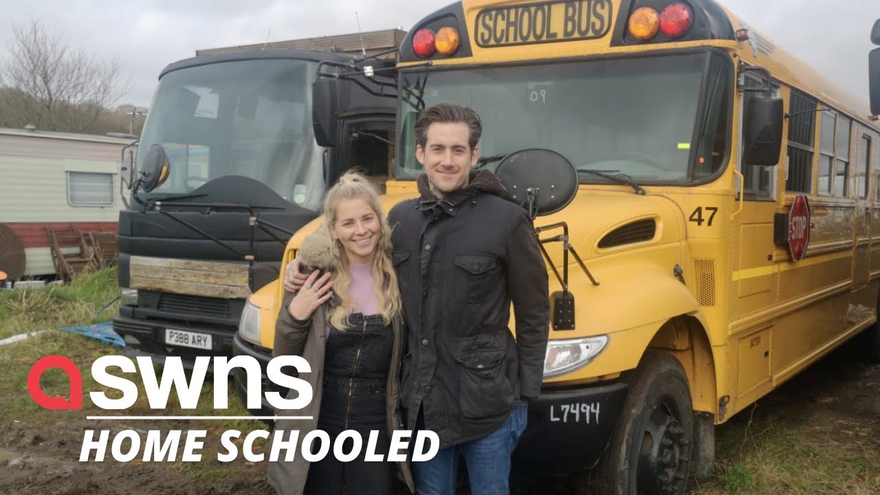 UK couple transform an American school bus into a LUXURY home! | SWNS