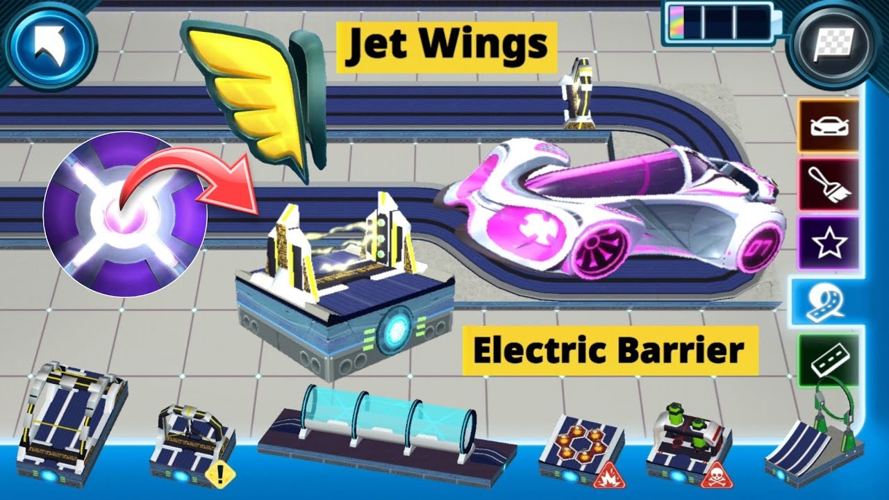 Hot Wheels Unlimited Racecraft - Nova Car Unlocked Electric Barrier Track and Jet Wings