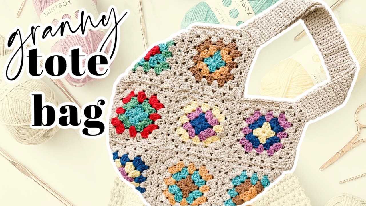 Granny Square TOTE BAG | Super EASY Crochet Market Bag