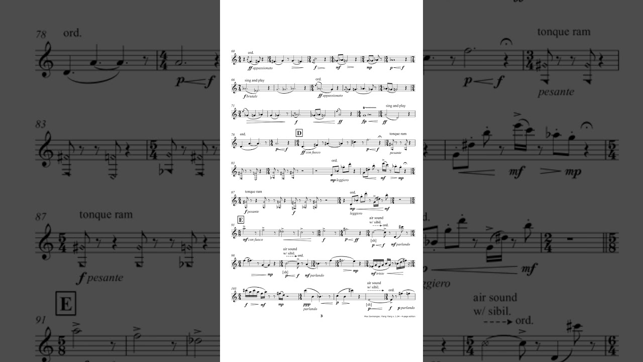 Max Savikangas: Ylang Ylang for Piccolo Solo (2025), score video
