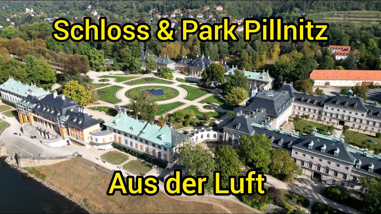 Schloss &  Park Pillnitz bei Dresden in Sachsen aus der Luft | kleines Informationsvideo