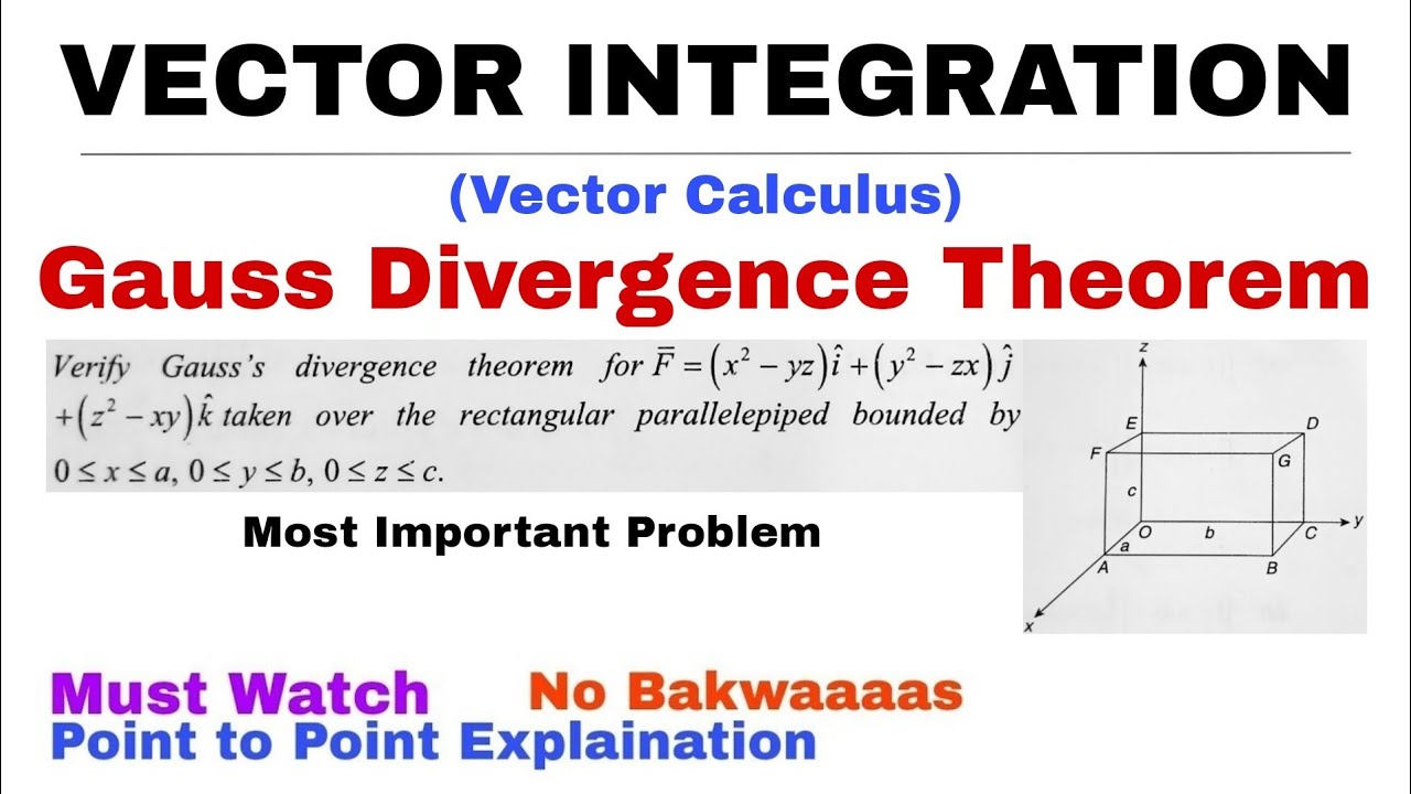 19. Gauss Divergence Theorem | Concept & Problem 1 | Vector Integration | Vector Calculus