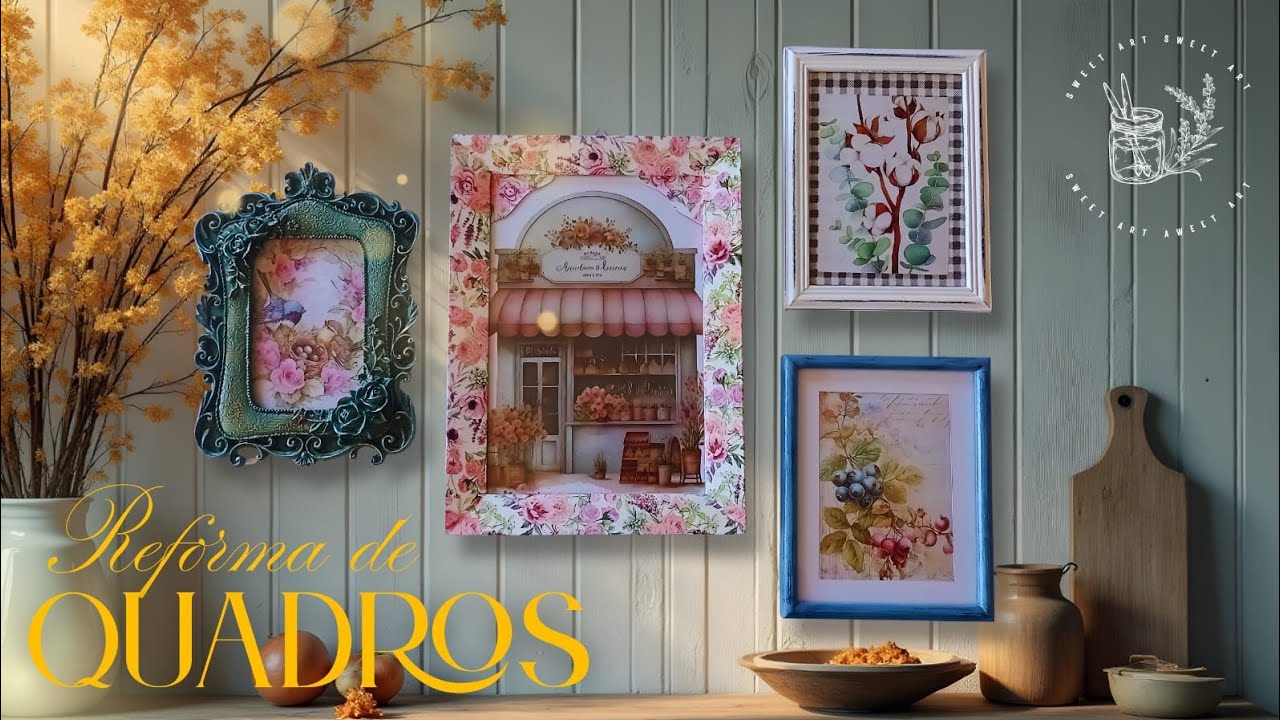 Como reformei quadros garimpados 