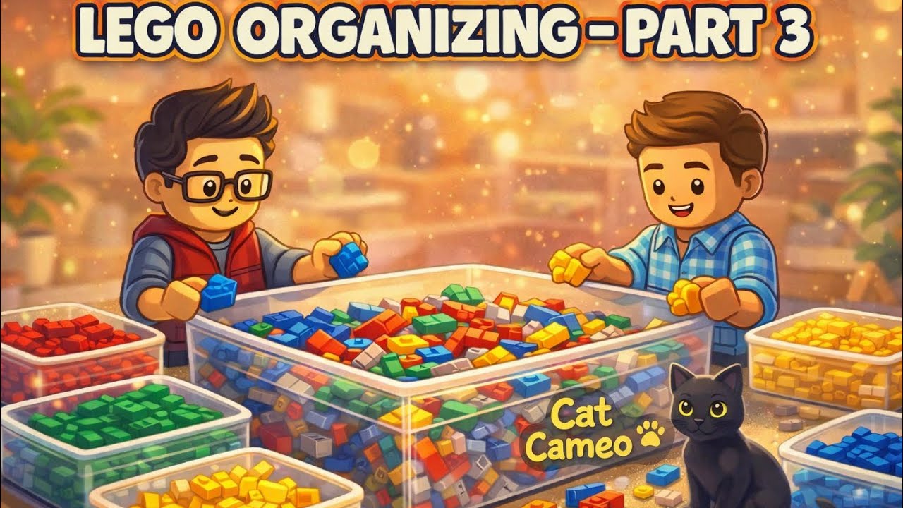 Pt. 3 Relaxing LEGO Organizing ASMR 🧱✨ | Sorting, Progress & a Surprise Cat Cameo
