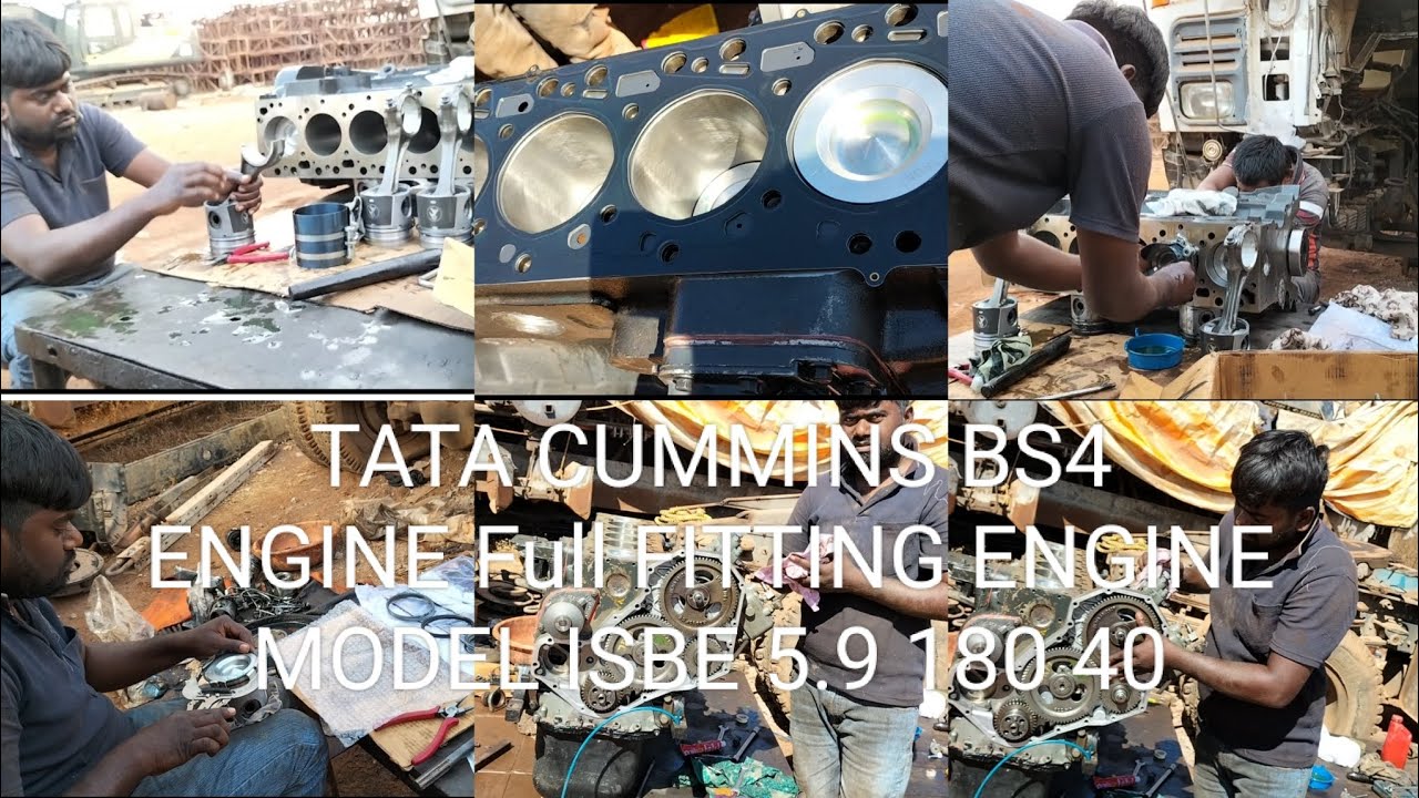TATA CUMMINS BS4 ENGINE Full FITTING ENGINE MODEL ISBE 5.9 1 (02 engine) fitting🧑‍🔧#chhote