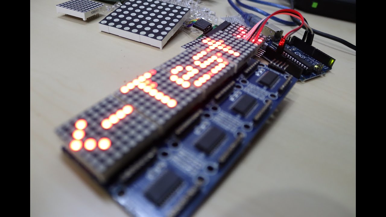 تحريك شاشة مصفوفة الليدات LED Matrix Module (MAX7219)