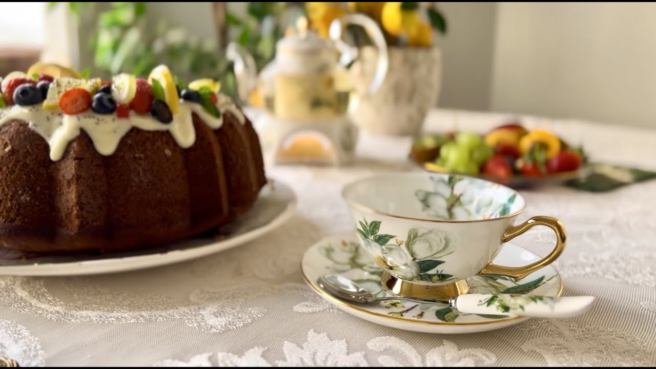 رجعت بعد غياب | حفلة شاي صيفية🫖 | ألذ وصفة لكيك الليمون🍋 بلا منازع | فلوق لطيف ومنعش | بدون موسيقى