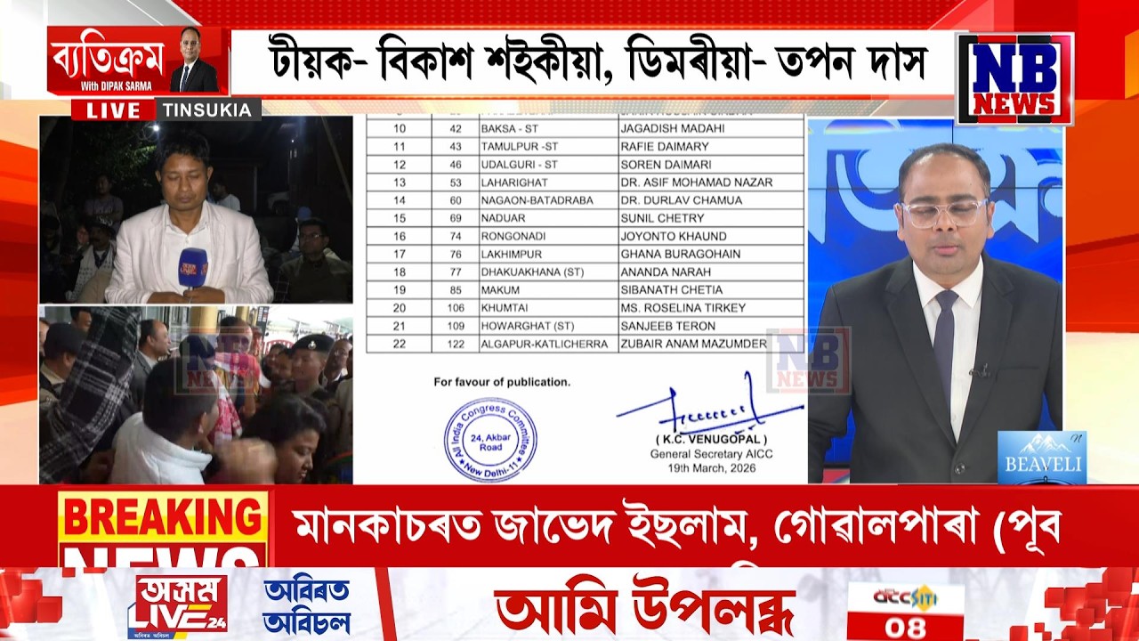 ঘোষণা হ’ল বিজেপিৰ প্ৰাৰ্থী তালিকা। ২৯ খন নতুন মুখ তালিকাত। টিকট কটা গ’ল ২০ বিধায়কৰ।