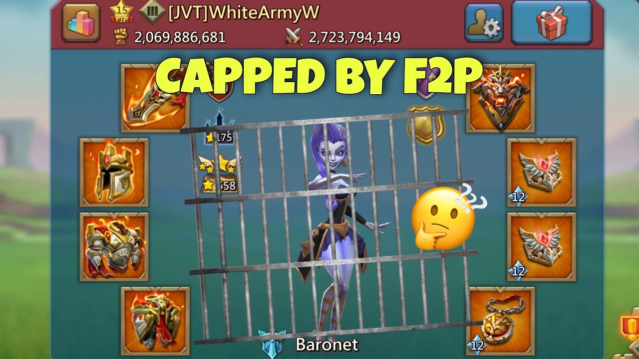 Lords Mobile - F2P 800m capped full emperor account! Best trapping comp. KVK. Part 4