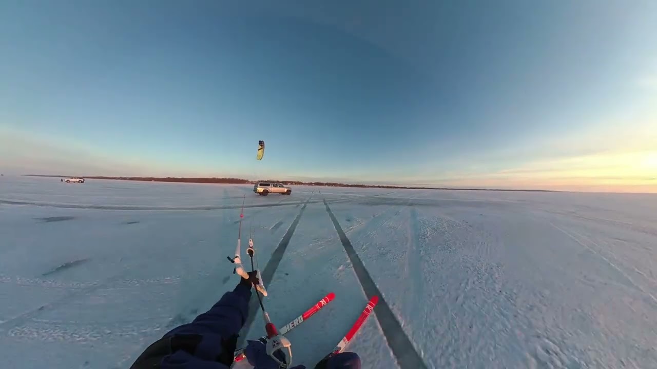 Racing a truck on ice