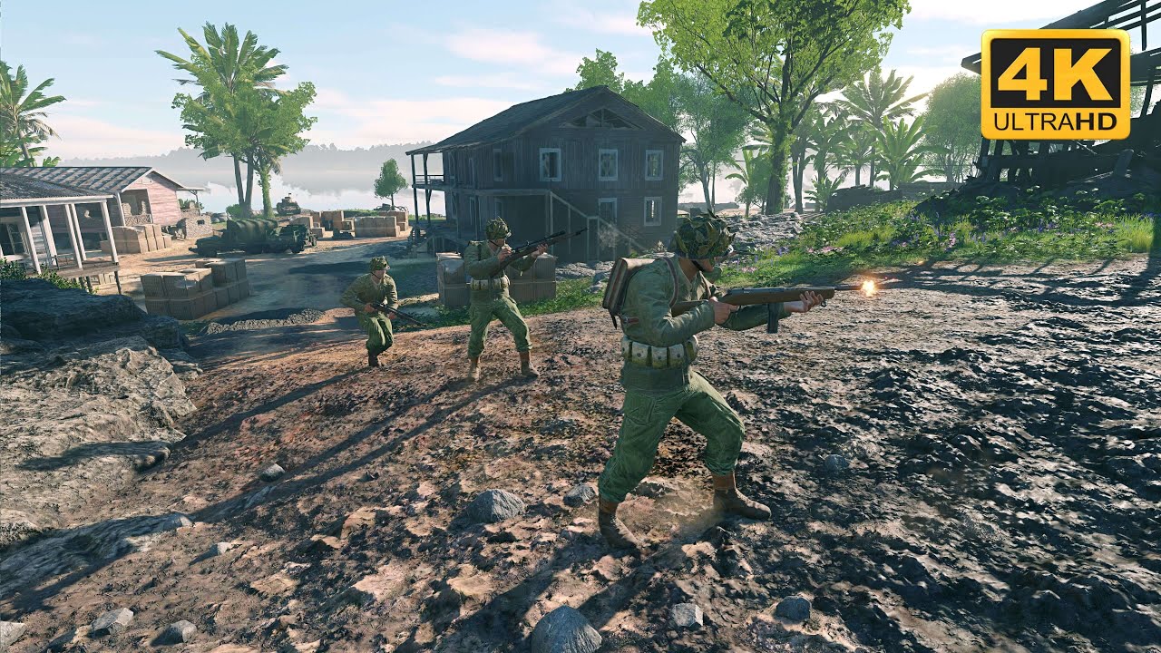 Enlisted Gameplay (Pacific War Campaign) - 4K Ultra Graphics - Allies - Guadalcanal Coast (Invasion)