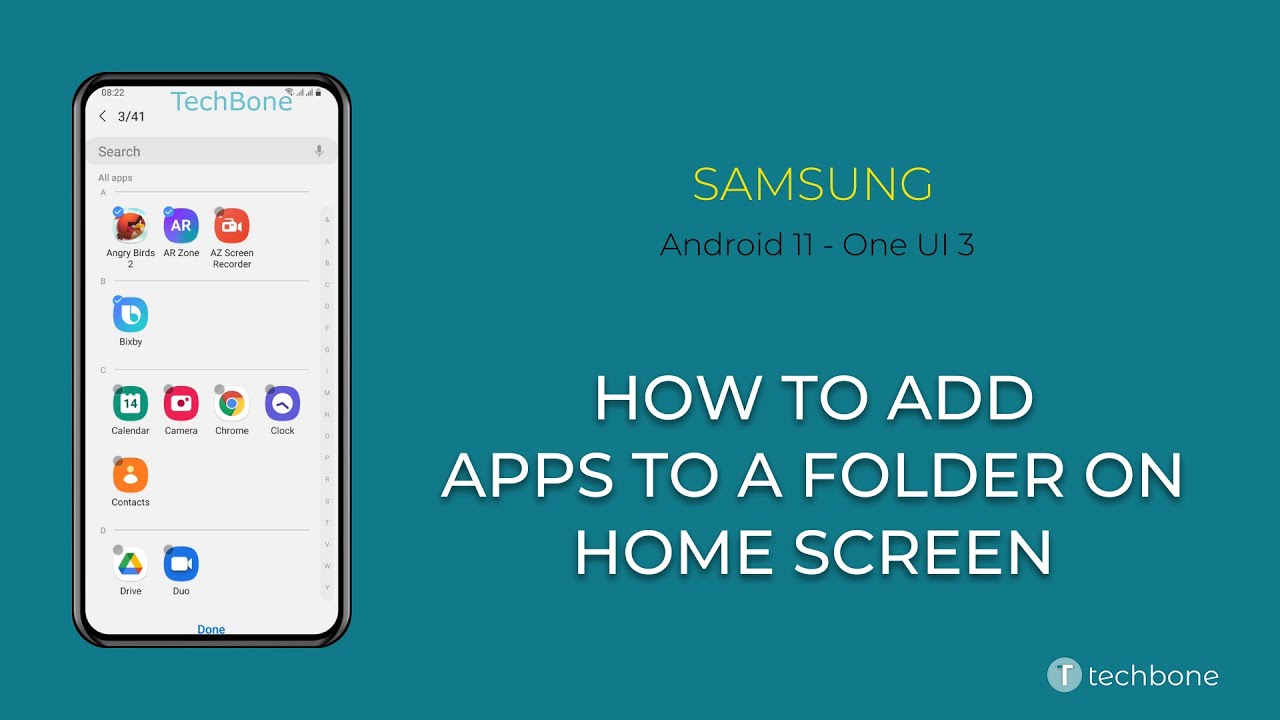 How to Add apps to a folder on Home Screen - Samsung [Android 11 - One UI 3]