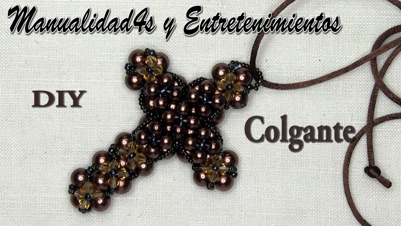 DIY - Colgante Cruz de perlas y Tupis
