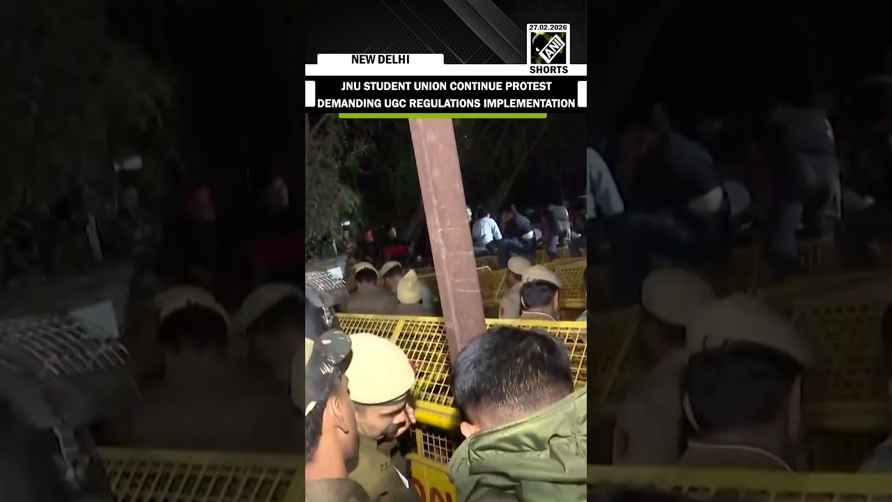JNU Student Union continue protest demanding UGC regulations implementation, Heavy security deployed