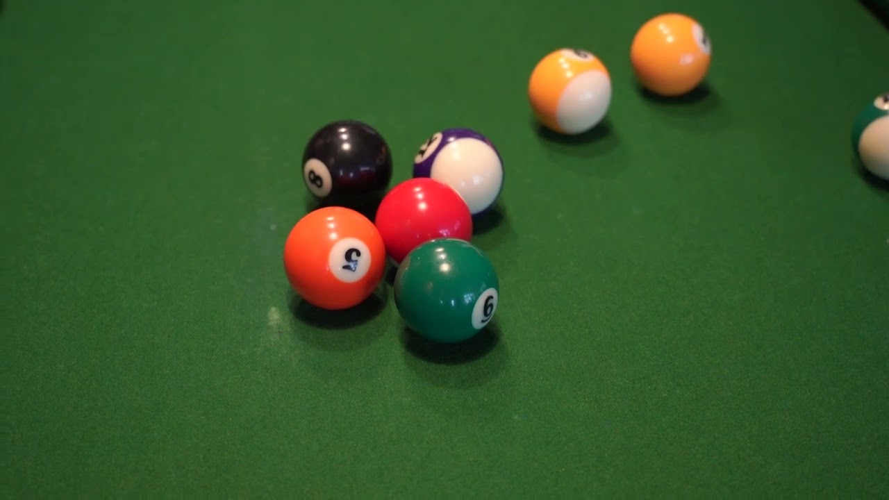 8 ball pool on green table - Copyright Free Videos