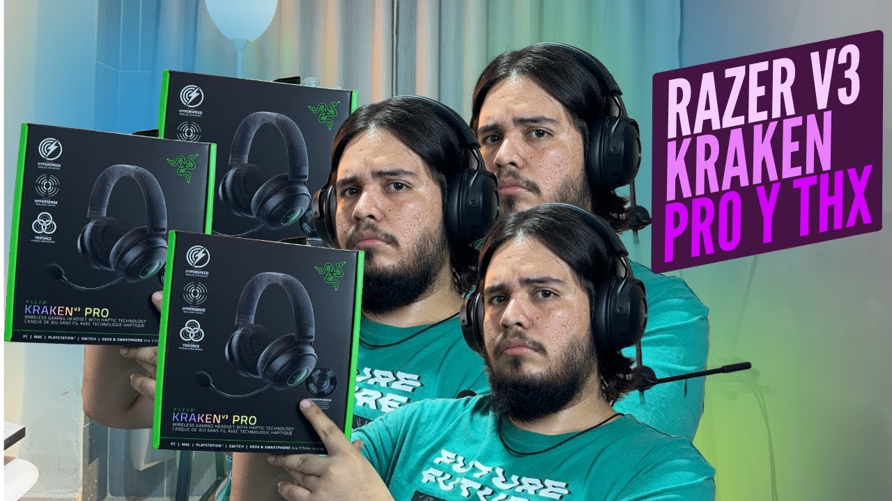 CON SISTEMA THX ESTOS AUDIFONOS SON POTENCIA, BRUTA  - RAZER KRAKEN V3 PRO