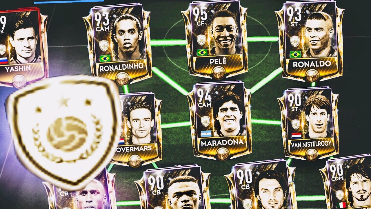 ПОЛНАЯ КОМАНДА КУМИРОВ И ГЕЙМПЛЕЙ В FIFA MOBILE 19! Пеле, Роналду, Марадонна, Роналдиньо, наборы ...