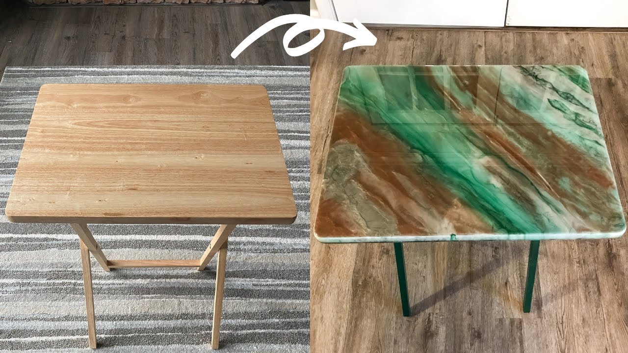 Turn your TV Tray Into This! - Epoxy Resin DIY Pour - Step by Step Tutorial