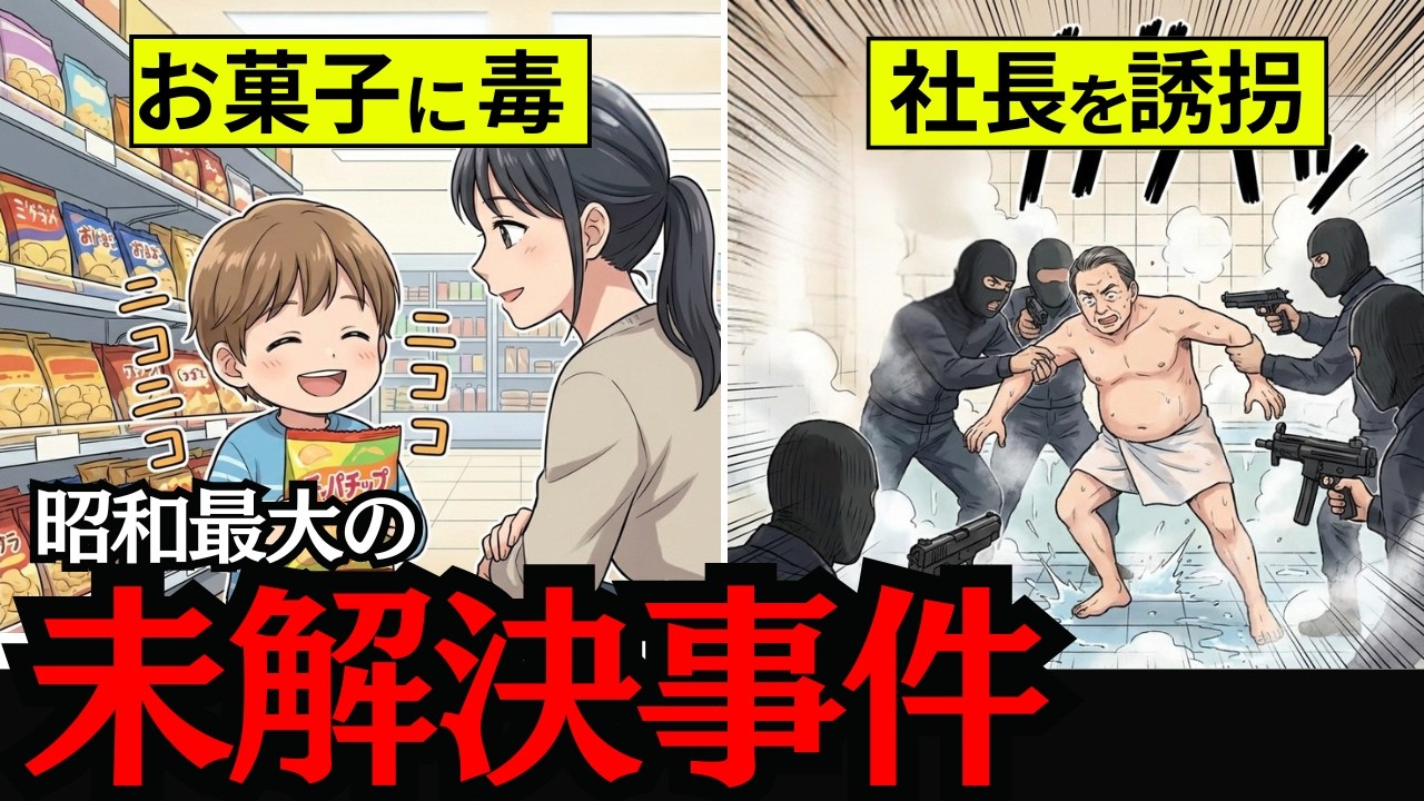 【未解決事件】お菓子に毒…全国民を震え上がらせた「グリコ・森永事件」。警察を嘲笑う「かい人21面相」の正体とは【漫画】