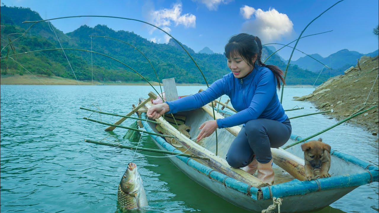 Lake Fishing with a DIY Bamboo Rod: Catching Carp the Traditional Way