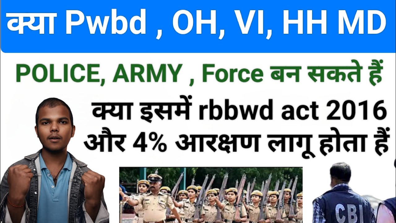 ♿ PwBD Divyang Police/Army/SSC GD Ban Sakte Hain? 🔥 OH VI HH MD | RRPWD Act 2016