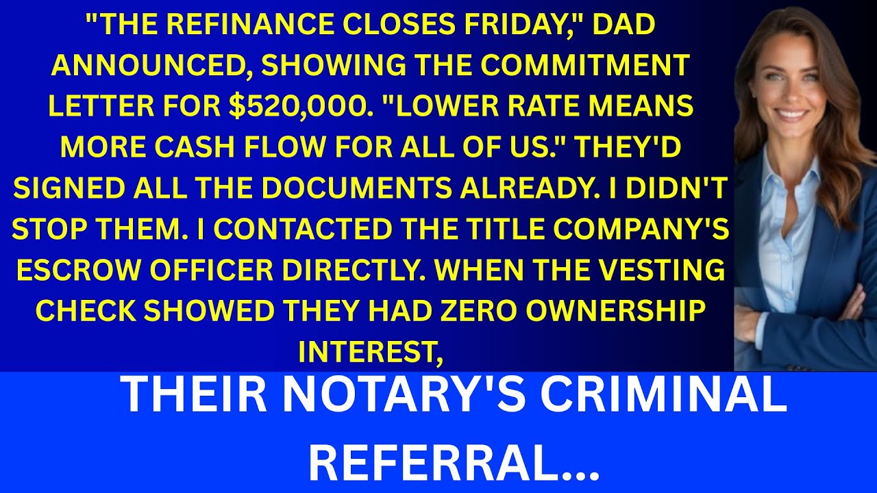 My Parents Tried to Refinance a Home I Solely Owned — Until Due Diligence Exposed the Truth
