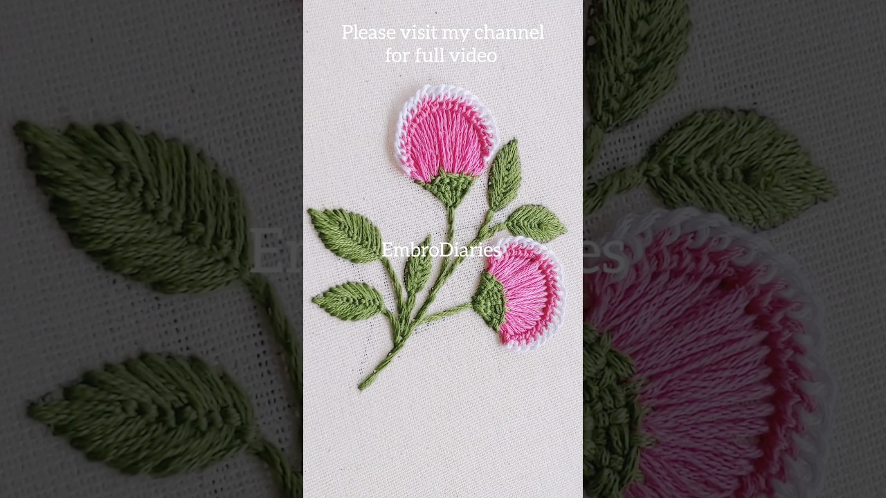 BEAUTIFUL FLOWER HAND EMBROIDERY DESIGN FOR BEGINNERS #handembrodiery