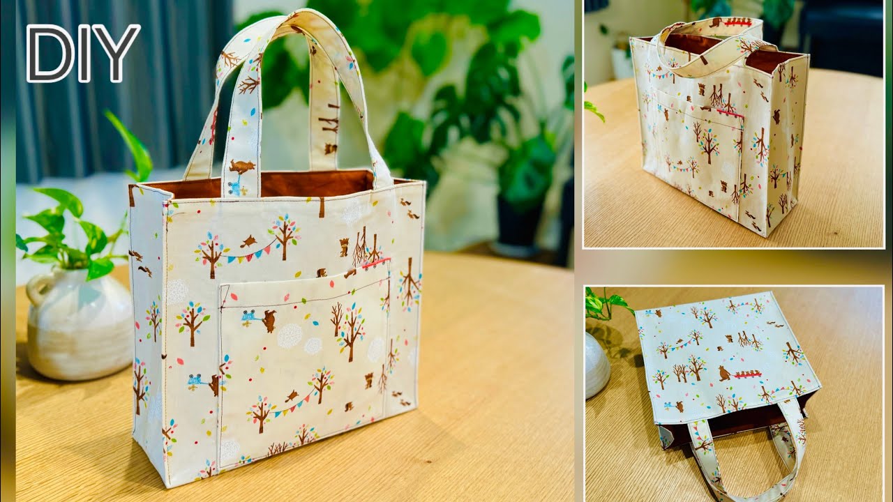 可愛いカクカクトートバッグ作り方, How To Make Totebag With Beautiful Corners , Easy Sewing Tutorials,Diy