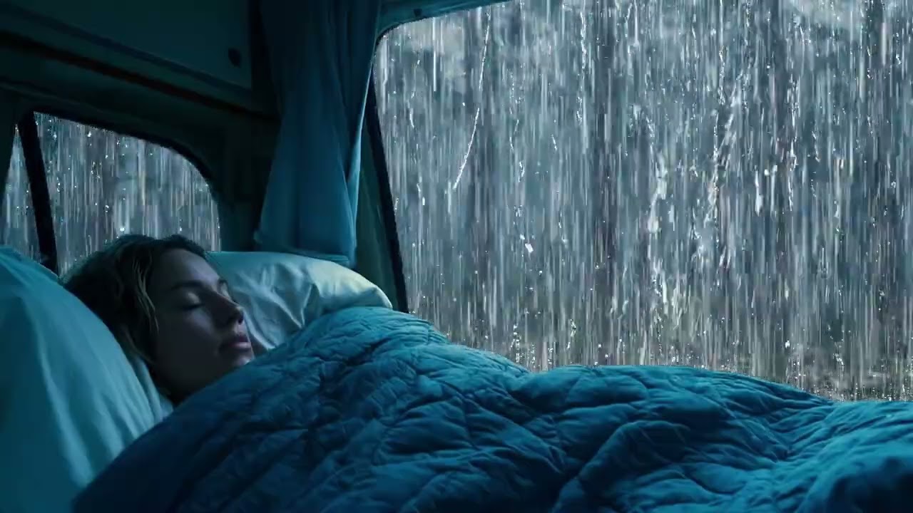 Sleep Instantly 🌧️ Heavy Rain on Window with Distant Thunder  Cozy Night Ambience 3 Hours