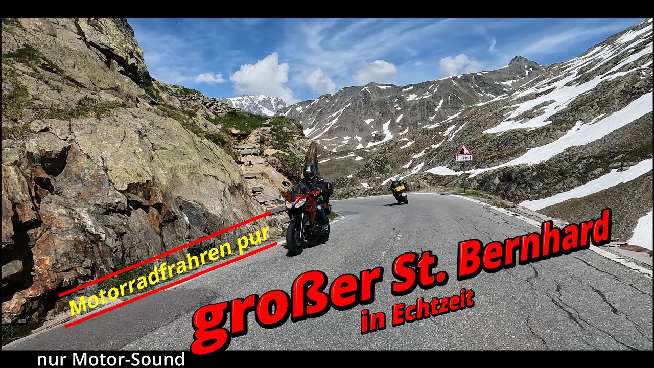 Moto Guzzi V85TT fährt den großen St Bernhard in Echtzeit rauf