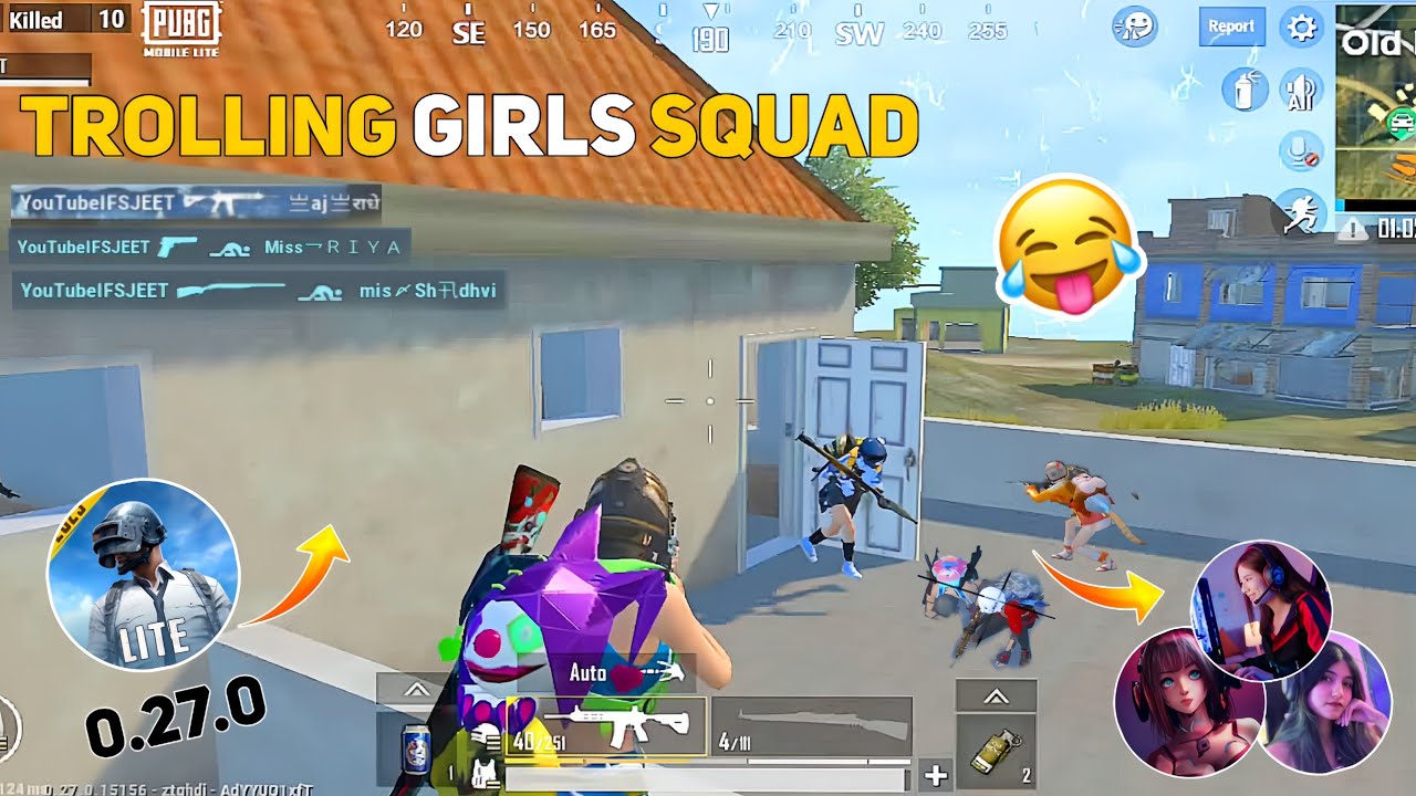 TROLLING GIRLS SQUAD 😂 | PUBG LITE NEW UPDATE 0.27.0 FUNNY GAMEPLAY | PUBG LITE BGMI LITE