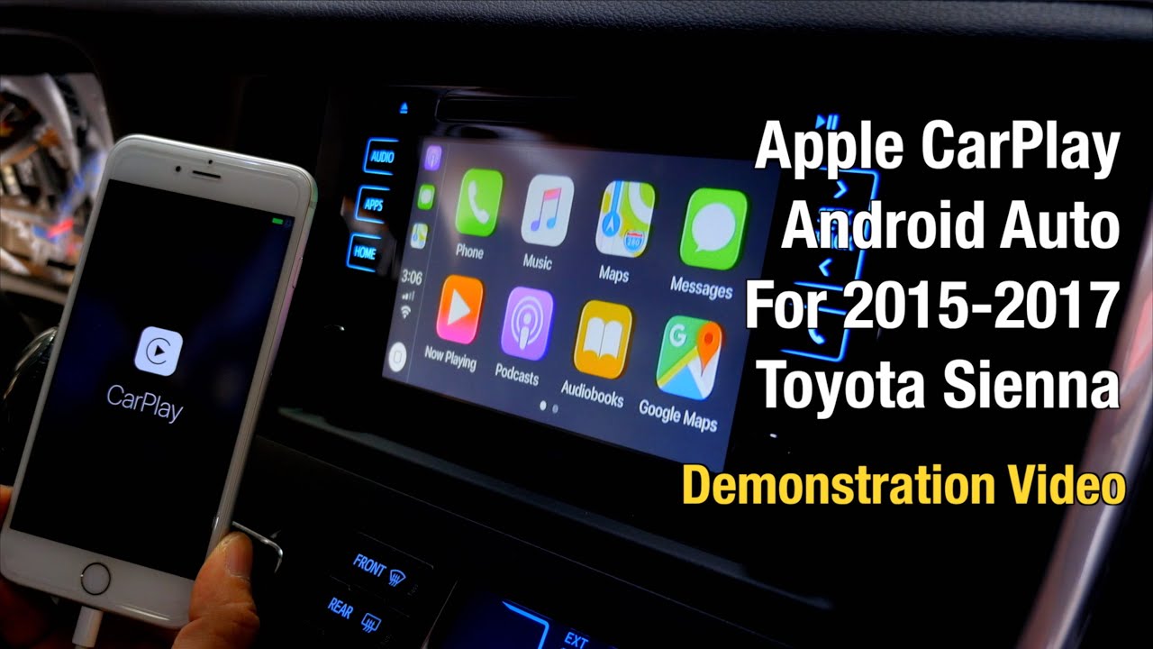 Toyota Sienna 2015-2017 | Проводные Apple CarPlay и Android Auto | Демонстрация